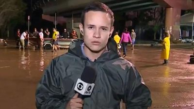 Arildo Palermo, da RBS TV,  hostilizado em meio  cobertura das enchentes 