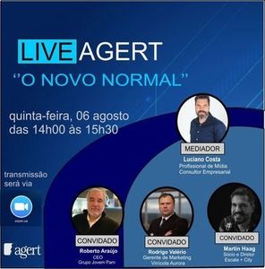 Agert realiza live para abordar o 'novo normal' junto aos associados Agert realiza live para abordar o 'novo normal' junto aos associados